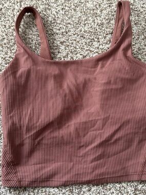 Old Navy Ribbed Square Neck Crop Tank - Mauve